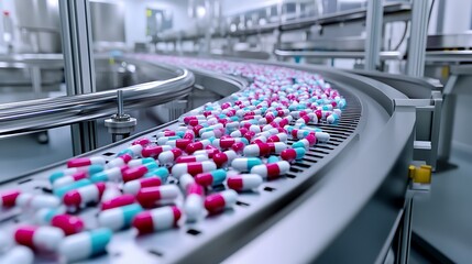 Digitally generated view of inspection laboratory in medicine production factory