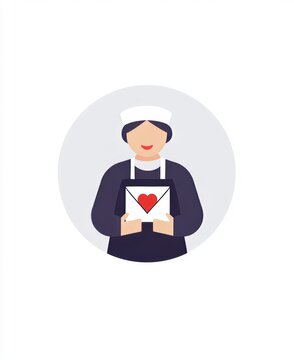 woman holding heart envelope clip art preview