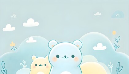 Obraz premium Bear and skyblue