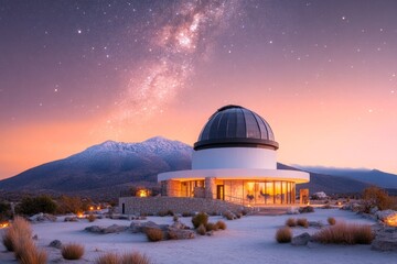 A gothic-style ancient observatory with old telescopes aimed at the night sky, uncovering cosmic mysteries