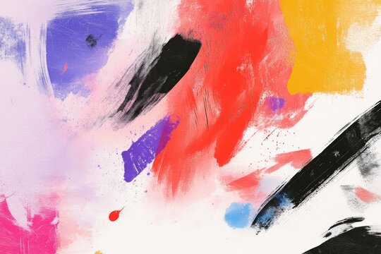 Artistic chaos collage design featuring vibrant brush strokes and abstract shapes in dynamic composition