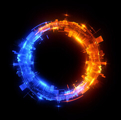 Glow swirl light effect. Circular lens flare. Abstract rotational lines. .Power energy element. Luminous sci-fi. Shining lights. Swirl trail effect. .Dynamic ellipse. Neon gradient. Glint spiral.