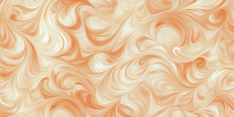 A seamless abstract background with swirls of peach fuzz and burnt orange intertwined, creating a flowing, energetic feel with smooth lines and rich, warm tones.