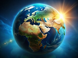 Fototapeta premium Global Earth Silhouette with Copy Space: Accurate Geographic Location Stock Photo