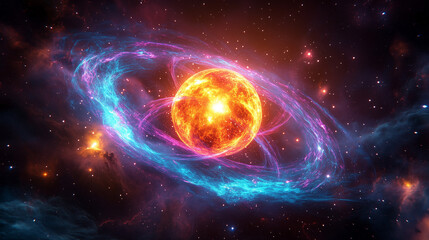 Obraz premium abstract background with glowing lights