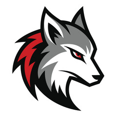 Obraz premium Wolf head logo illustration on white background, wolf head logo 
