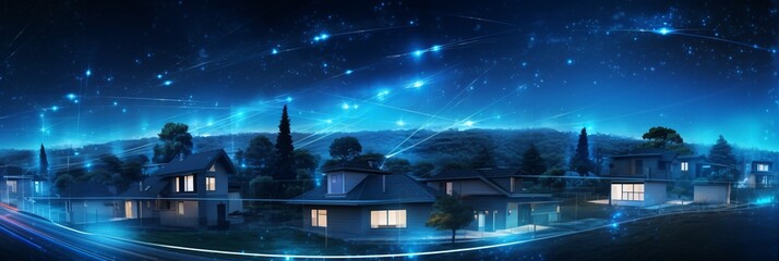Smart Homes in Digital Community Network - Modern Living Technology Concept