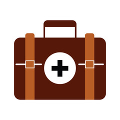 First Aid Kit silhouette color vector image art illustration Editable on white background.