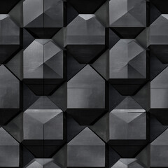 Obraz premium Geometric Black Textured Wall Pattern