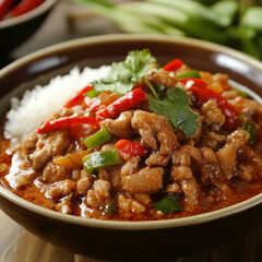 Spicy Chicken Stir-Fry with Rice