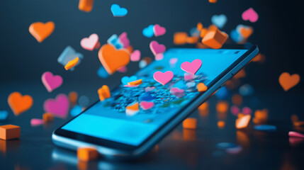 A smartphone screen displaying a viral post with an explosion of likes and shares