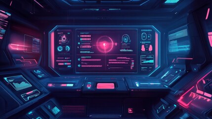 Fototapeta premium Gamified compliance learning experience, futuristic UI with badges and progress bars