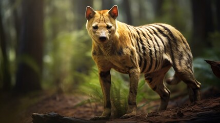 Rare image of an Extinct Tasmanian Tiger or Thylacine showcasing the fascinating natural history