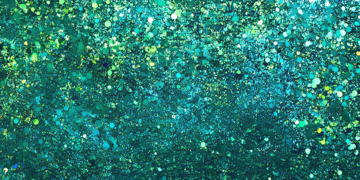 A sparkling teal glitter backdrop with a combination of vibrant green and blue specks. The lively, energetic effect is perfect for creative product designs, tech branding, or bold event promotions.