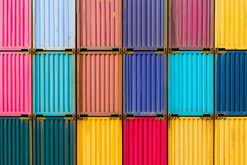 colorful containers loading at a port