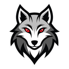 Wolf head logo illustration on white background, wolf head logo 