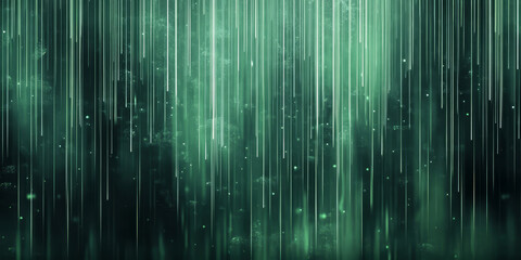 A deep, moss green background with faint, glowing light streaks resembling a forest in twilight. The serene and magical effect works well for fantasy or adventure-themed visuals, or nature-inspired