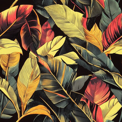 Vibrant Tropical Leaf Pattern
