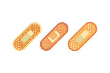 First Aid Bandage silhouette color vector image art illustration Editable on white background.