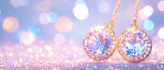 Two earrings with a blue stone in the middle