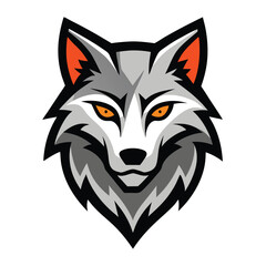 Fototapeta premium Wolf head logo illustration on white background, wolf head logo 