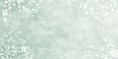 A pale, mint green background with delicate, floral patterns that gently flow across the surface. The soft, vintage feel is perfect for wedding invitations, spring-themed projects, or beauty brand