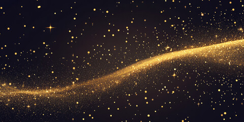 A golden champagne glitter background with fine, glowing specks that catch the light. The warm, sophisticated design is ideal for high-end product packaging, upscale event invitations, or celebratory