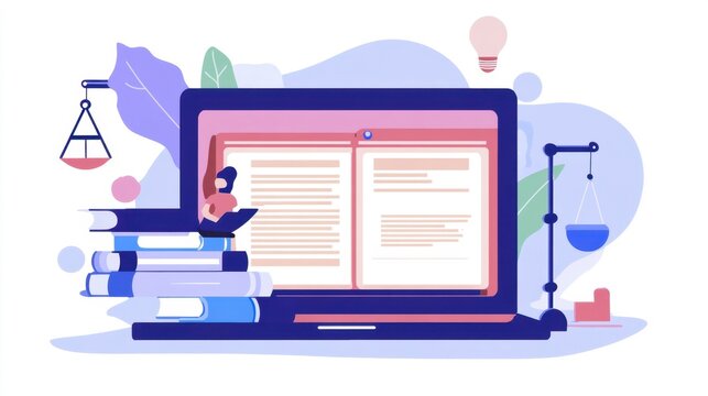 Online compliance training for small businesses, laptop screen with interactive legal lessons