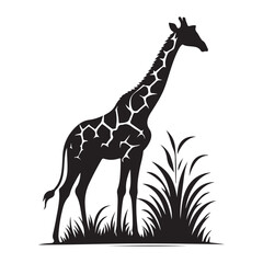 A straightforward giraffe illustration logo with a minimalist graphic style for effortless identification