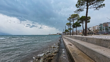 Vlora, Albania Road Seaside View. Summer in Albania