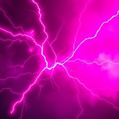 Vivid pink-magenta lightning crackles with neon intensity, creating a bold, electrifying cyberpunk aesthetic