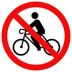 no cycling sign, no bicycle sign.no parking. flat style vector illustration editable isolated simple design.