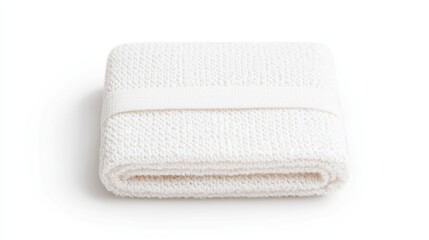 Woven Label with Discreet Logo, small textile tag featuring a minimalistic design for understated branding, isolated against a clean white background for emphasis