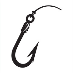 fishing hook silhouette on white background
