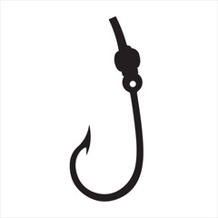 fishing hook silhouette on white background

