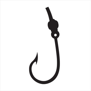 recommend clip art: fishing hook silhouette on white background
                    
