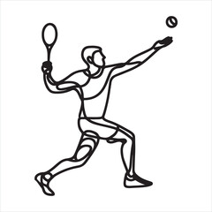 Single one line One continuous single drawing line art flat doodle sport silhouette on white background
