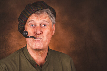 Mann am Pfeife rauchen