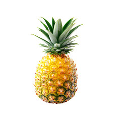 pineapple fruit isolated on a transparent background, in a PNG format
