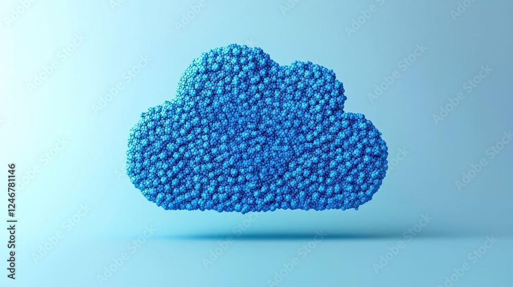 Aufkleber a blue, textured cloud shape floating against a light background, symbolizing creativity and digital