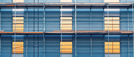 Construction progress of modern building urban setting architectural