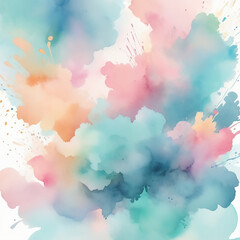 Dreamy Pastel Watercolor Splashes Abstract Background for Creative Design Projects