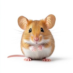 Cute and Adorable Rodent with Big Ears and Bright Eyes on White Background, Perfect for Animal Lovers
