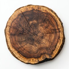 Natural Wood Slice Texture Brown art cut isolated ro transparent background