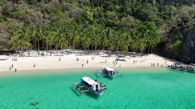 4K Aerial View of a beach in Palawan, Philippines