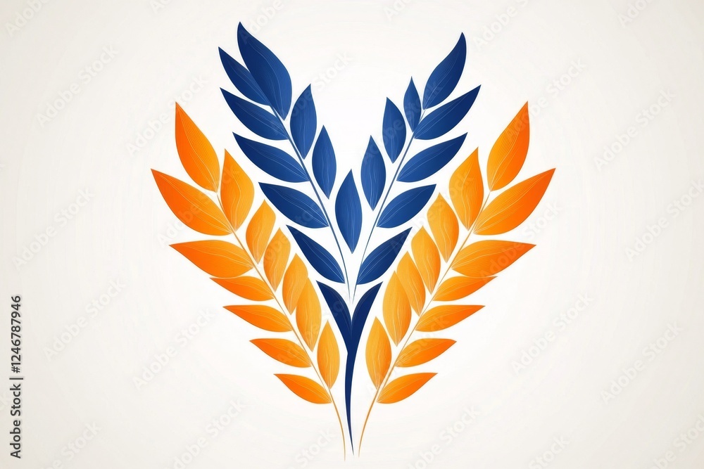 Poster a clean minimalist icon of a wheat stalk with simple, elegant lines