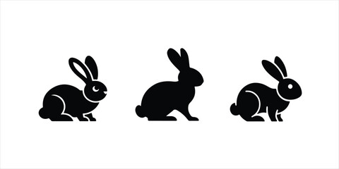 Rabbit vector set illustration on white background. rabbit icon.