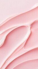 Pink Cream Swirl: A close-up of a creamy pink lotion, swirled into an abstract pattern. It's smooth, luxurious, and visually captivating, reminiscent of a soft, delicate touch. 