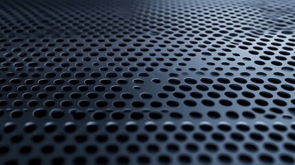 Close-Up View of Perforated Metal Surface with Circular Holes for Industrial and Modern Design Applications