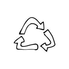 recycle symbol icon hand drawn